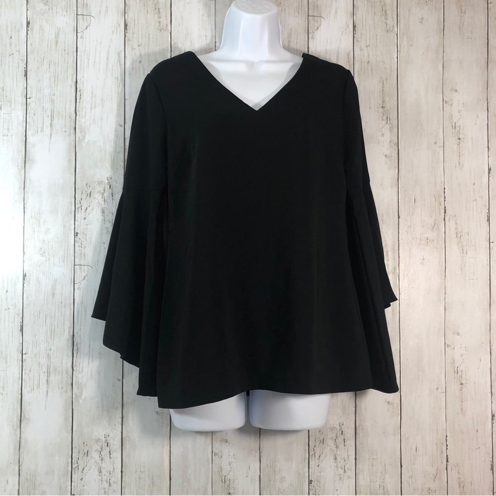 Trina Turk Los Angeles Angel Sleeve Back Neck Tie Blouse S